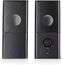 Nedis 18W 2.0 Gaming Speakers for PC & Laptop, USB & 3.5mm, Compact Stereo Sound with Volume Control - Black