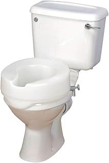 Homecraft Ashby Easy Fit Raised Toilet Seat, Elevated Toilet Seat For Round Toilets, Portable Assistance Seat for Disabled & Elderly, 10cm Height, White