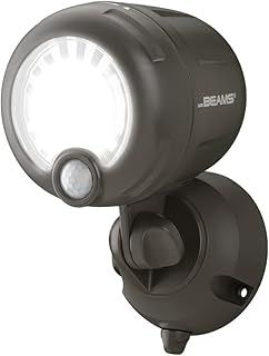 Mr Beams Wireless Battery-Operated Outdoor Motion-Sensor-Activated LED Spotlight, Plastic, Brown, 200 lm