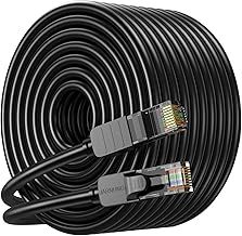 Cat 6 Ethernet Cable 50m, High Speed 10Gbps Internet Cable, Black RJ45 LAN Patch Cables, Long Ethernet Cables are Suitable for Games, Computers, TV, Routers, Modem, Patch Panel