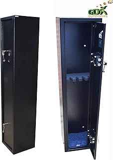 5 Gun cabinet, Extra deep, Extra wide, shotgun, scoped rifle cabinet, 1420mm (Black)