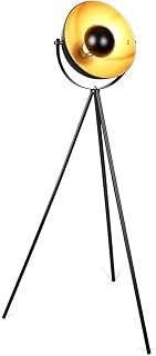Floor Lamp Retro Studio Floor Lamp,Vintage Floor Lamp in Black Gold, Ø 34 cm Lampshade and Max. 60W, 147cm Floor Lamp, Metal, for Living Room, Bedroom