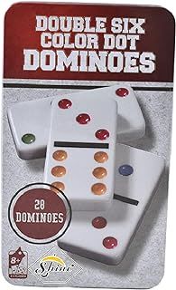 SHINE Dominoes Double 6 Dominoes Game Set Color Dot Design Game Kids Adults Game