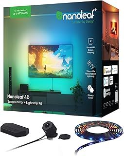 Nanoleaf 4D - Screen Mirror Camera + 4M Strip Light Kit for TV up to 65 inch / 165cm, Smart TV LED Backlight Reactive, Music Sync, Wifi App & Voice Control (Works with Alexa Apple/Google Home)