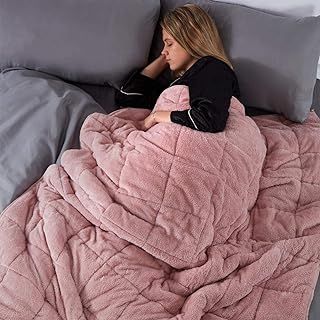 Brentfords Teddy Weighted Blanket for Adults Sleep Therapy Anxiety Stress Relief Super Soft Throw, Blush Pink, 125 x 150cm - 4kg