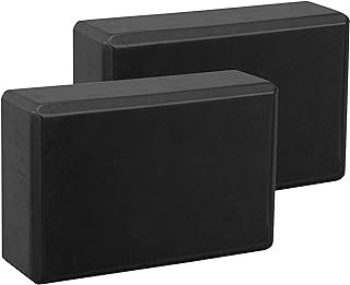 EXERZ Yoga Blocks 2pcs Gym Bricks -Comfortable Fitness Yoga Bricks, Anti-Slip, Lightweight and Travel Friendly Pilates Practice