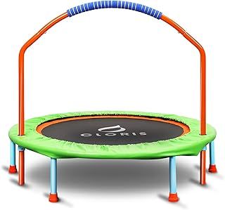 38'' Foldable Fitness Trampoline - Max Load 220lbs, Rebounder with Adjustable Foam Handle Indoor/Outdoor Fitness Body Exercise