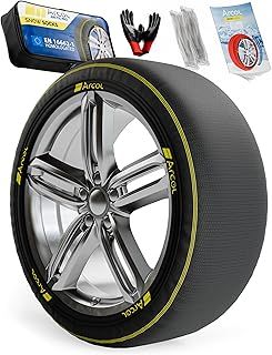 ARCOL Snow Socks Italy EN 16662-1 Approved /// ArcticPro Fabric Snow Chains, Easy to Install, for Quiet Driving and Maximum Safety – Inner Dimensions (ArcticPro, XL)