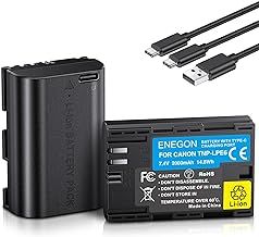 ENEGON LP-E6 LP-E6N Type C Charging Port Battery(2 * 2000mAh) for Canon EOS 5D Mark II/III/IV, 5DS, 5DS R, 6D,6D Mark II, 7D,7D Mark II, 60D, 70D, 80D, 90D