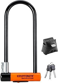 Kryptonite Evolution Series-4 LS Heavy Duty Bicycle U Lock Bike Lock with Transit FlexFrame Bracket (4-Inch x 11.5-Inch)