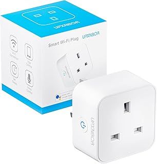 UPXNBOR Smart Plug, Wi-Fi Outlet Compatible with Alexa, Google Home, Wireless Smart Socket with Energy Monitoring, Timer & APP Remote Control - No Hub Required (1 Pack)