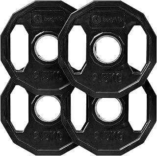 BodyRip Polygonal Black Weight Plate | Choose 2" Olympic Set, 1.25kg, 2.5kg, 5kg, 10kg, 15kg, 20kg or 25kg | Dumbbell or Barbell | Gym Weightlifting