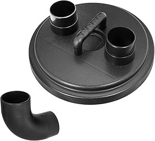 POWERTEC 70299 Dust Collection Cyclone Separator Lid for 5 Gallon Dust Collector Bucket Canister w/ 2-1/2 Inch Hose Ports, Elbow Fittings
