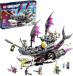 LEGO 71469 DREAMZzz 2-in-1 Nightmare Shark Ship Set, Build a Pirate Ship Toy in 2 Ways, Dream Boat Model Building Kit with Mateo, Izzie, Nova & Nightmare King Minifigures, Toys for Kids, Girls, Boys