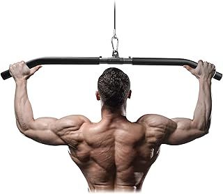 LAT Pull Down Bar, Detachable Lat Pull Down Attachment with Swivel Joint Cable Machine Attachment Lat Pull Down Bar for Triceps Exercise Muscle Training