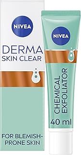 NIVEA Derma Skin Clear Chemical Exfoliator (40ml), Liquid Exfoliator Made with 8% Salicylic Acid, Glycolic Acid, and Niacinamide, to Visibly Reduce and Prevent Blemishes