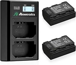Powerextra NP-FZ100 Battery 2 Pack and Dual LCD Charger 2500mAh,Compatible with Sony FX3,FX30,A6600,A7SIII,A7,A1,A9,A9R,A9S,A9II,A7RM3 A7RM4,A7C,A7III,A7RIII,A7RIV Li-ion Battery