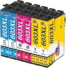 603XL Ink Cartridges Multipack for Epson 603 XL Ink Cartridge for Epson Expression Home XP-4105 XP-4100 XP-2100 XP-2105 XP-3100 XP-3105 Workforce WF-2830 WF-2835 Printer (6 Pack）