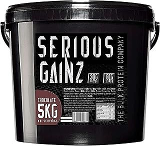The Bulk Protein Company, SERIOUS GAINZ - Whey Protein Powder - Weight Gain, Mass Gainer - 30g Protein Powders (Chocolate, 5kg)