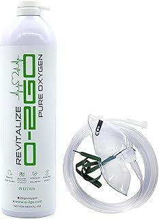 18L Oxygen Can with Mask and Tube - revitalize 99.5% Pure Oxygen in a Lightweight Portable Canister (1 can 1 mask), White Can