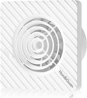 Hon&Guan 100mm Bathroom Extractor Fan with Humidity Sensor, Timer Overrun Delay and Interval Time Setting, Automatic Operation Plastics 10W 95m³/h Silent 4 Inch Ventilation Fan