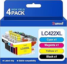 LC422XL Ink Cartridges Replacement for Brother LC422 XL LC-422XLVAL Ink Cartridges for Brother MFC-J5740DW MFC-J5340DW MFC-J6540DW MFC-J5345DW MFC-J6940DW (Black Cyan Magenta Yellow, 4-Pack)