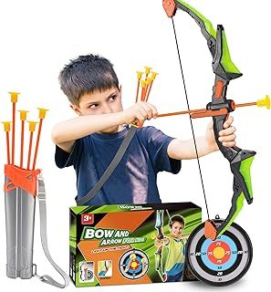 Bow and Arrow Set for Kids - Garden Toys for 3-12 Year Olds Boys Girls