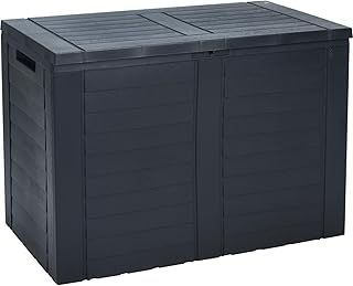 Compact Parcel Box Outdoor 170L Anthracite - Waterproof Plastic Outdoor Storage Box for Small Patio, Balcony, Garden, Garage, Shed - Lockable Storage Boxes with Lids (Padlock Not Supplied)