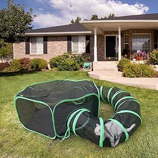 Outdoor Cat Enclosures for Indoor Cats, Portable Cat Tents for Outside, Outdoor Catio, Enclosed Cat Playpen with Tunnel, Pet Tents for Cats, Rabbit, Puppy and Other Small Animal