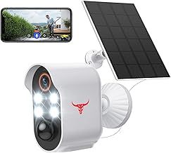 1080P Security Camera, Solar Powered, AI Human Detection, Live View, Night Vision, 2-Way Audio, IP65 Waterproof, Cloud Storage, Wireless Indoor/Outdoor Surveillance Bullet Cam