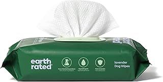 Earth Rated Hypoallergenic Dog Wipes, Cleaning and Odour-Controlling Grooming for Paws, Body, and Butt, Perfect for Puppy and Adult Dogs, Lavender Scent, 100 Count