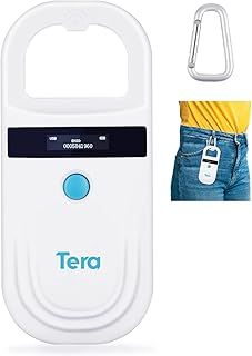 Tera Pet Microchip Reader Scanner RFID Portable Animal Chip ID Scanner with OLED Display Screen Rechargeable Data Storage Tag Scanner Supports EMID FDX-B(ISO11784/85) for Dog Cat Pig Animal Management