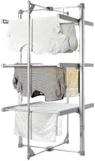 3 Tier Electric Clothes Airer - Deluxe Folding Heated Clothes Dryer | 220w Energy-efficient 24 Rails, 111cm Indoor Rack - Lightweight & Foldable, Space Saving, Fast Drying, Portable