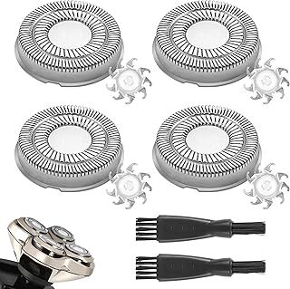Arkare Shaver Replacement blades for Skull Pitbull Shaver Replacement Heads 4 PCS Shaver Head Replacement Blade for Skull Pitbull Gold PRO Platinum PRO Silver PRO Palm Replacement Head with 2 Brushes