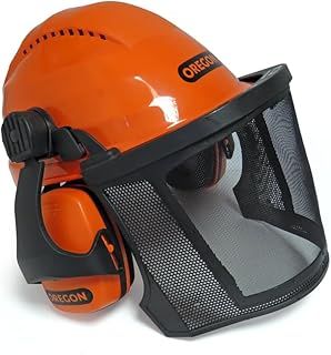 Oregon Waipoua Professional Chainsaw Safety Helmet with Protective Ear Muff and Mesh Visor, Impact Resistant Comfortable Hard Hat Safety Protection Equipment (562413)