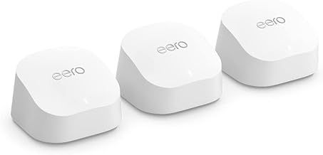 Amazon eero 6+ mesh Wi-Fi router | 1.0 Gbps Ethernet | Coverage up to 420 m2 | Connect 75+ devices | 3-Pack | 2022 release