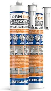 Stormdry Waterproof Express Repair Mortar - Pack of 2 - Ready to Use Cement Mix 310ml Tube, Grey Sand
