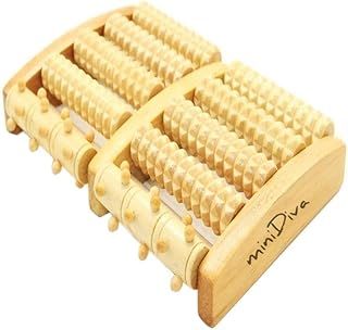 Willdo Dual Foot Massager Roller-Heal Foot Spur Arch Pain, Stress Relieve Plantar Fasciitis, Healthy Relax Wooden Tool Care Massage (Brown)