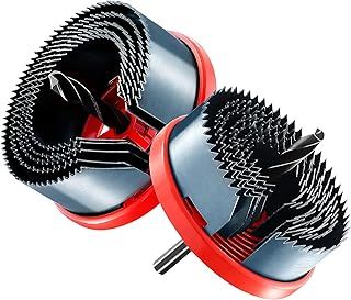 HYCHIKA Hole Saw Sets, Spring Steel Hole Cutter Kit, with 12PCS 26mm-95mm Saw Blades, 2 Installation Plate, 1 Allen Wrench, 2 Drill Bits, Ideal for Drilling Wood and Plasterboard