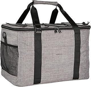 Amazon Basics Large Capacity Leakproof Insulated Soft Cooler Bag/Cooler Backpack/Lunch Bag for Picnics, Camping, Travel, Beach, Grey