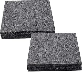 uyoyous Pack of 20 Freely Splice Carpet Tiles with Tapes 50 x 50 cm Heavy Duty Commercial Carpet Repeated Use Non-Slip for Office Bedroom with Bitumen Backing Dark Grey 5㎡