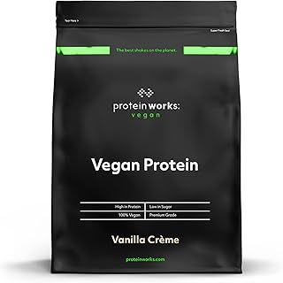 Vegan Protein Powder | 100% Plant-Based & Natural | Gluten-Free | Zero Cruelty | Low Fat Shake | Protein Works | Vanilla Crème | 1 Kg