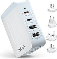 LENCENT 45W Multiple USB Wall Charger, International Cell Phone Charger with 2 PD Type-C+2 USB, Fast Charger Block for All iPad iPhone 15 14 13 12 Pro Max Pixel Note Galaxy, UK/USA/EU/AUS