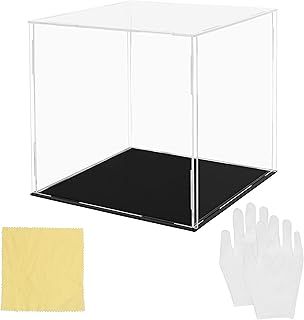 Belle Vous Clear Acrylic Showcase Display Case Stand Set - 15 x 15 x 15cm / 6 x 6 x 6 inches - Large Dustproof Box for Action Figures, Toys, Minifigures, Collectibles & Models