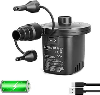 Electric Air Pump, Quick-Fill Electric Rechargeable Inflator for Inflating/Deflating Paddling Pool Airbed Air Mattress Inflated Toy, 3 Nozzles Included(5V)