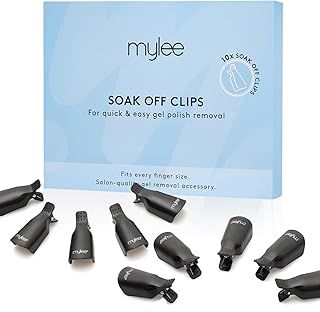 Mylee 10 PCs Soak Off Nail Clips Set, Acrylic Nail Art Remover, Plastic, Reusable Gel Nail Polish Remover Clips, For Home and Professional Salon Use on all Finger, Types to Give a Pristine Finish