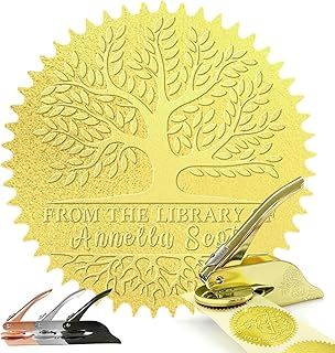 Book Embosser Personalised Stamp Custom Library Embosser Personal Library Embosser Customised Stamp Seal from The Library of | Ex Libris | Self-Inking Stamp Gift Customise Your Name & Design