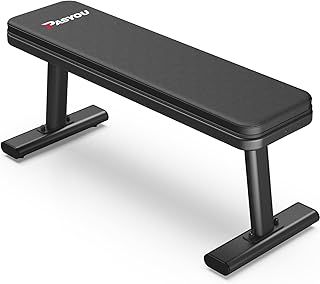 PASYOU PW100 Weight Bench, Heavy Duty Workout Bench with Max Load 660KG, 90MM Thickness Pad & Adjustable Foot Caps, Weight Bench for Home Gym Weight Lifting, Fitness Bench Press for Strength Training