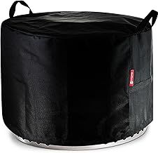 Fire Pit Cover for Solo Stove Bonfire outdoor Smokeless Firepit-Small Round Waterproof 600D Polyester Shelter,Air Vents,Anti-UV&Tear Resistant-Fits for 16-22inch Gas Fire Pits/Table(22"D x 16"H,Black)