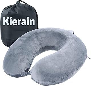 Travel Pillow,100% Pure Memory Foam U Shaped Neck Pillow,Super Lightweight Portable Headrest Great for Airplane Chair, Car,Home,Office,Sleeping Rest Cushion (gray)